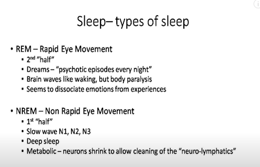 Types of Sleep - REM vs NREM sleep